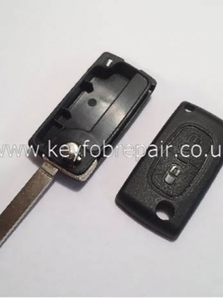  Peugeot 2 Button Flip Case No Battery Place VA2 Blade (No Groove) Also Fits Citroen